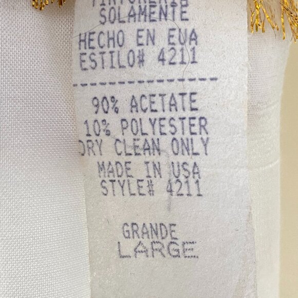 Vintage Cream Slip Dress Evening Gown Wedding Dress Party Gown Formal Dress L - Picture 12 of 12